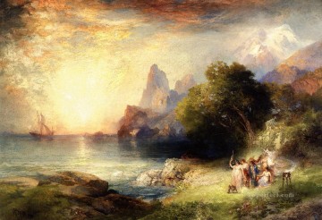 Beach Painting - Ulysses and the Sirens landscape Thomas Moran Beach